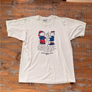 Vintage 1997 single stitch Jesus loves you white bible tshirt